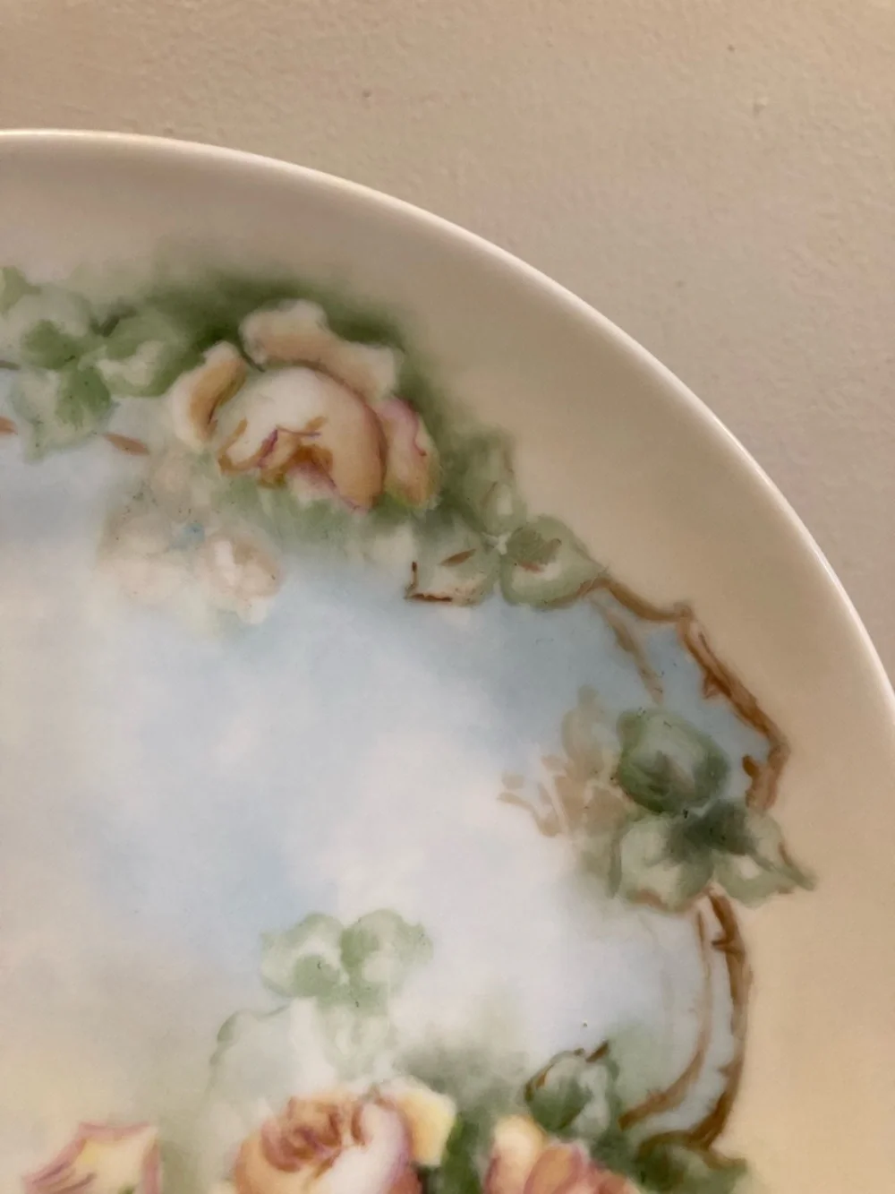 FL Bavaria Floral Ceramic Decorative Plate Pink Roses Vintage Cottagecore